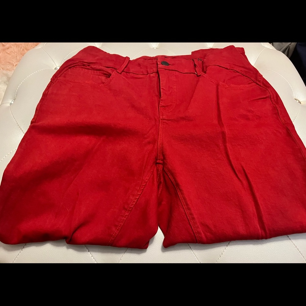 YSJ Queen Collection Red Ankle Skinny Jeans Plus Size 16W - Picture 3 of 11